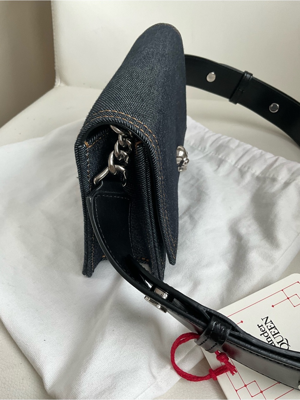 Alexander McQueen Skull Small denim shoulder bag - Picture 6 of 16